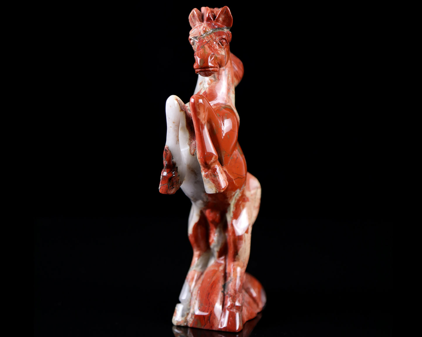 7.9" Red Jasper Hand Carved Crystal Horse Sculpture Crystallumi