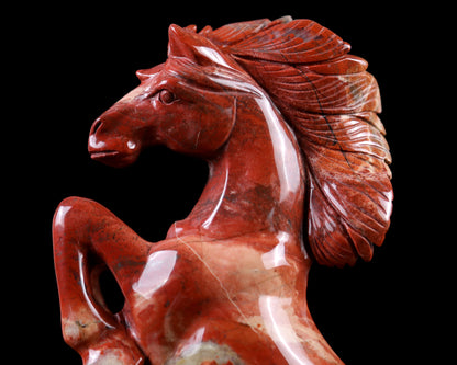 7.9" Red Jasper Hand Carved Crystal Horse Sculpture Crystallumi