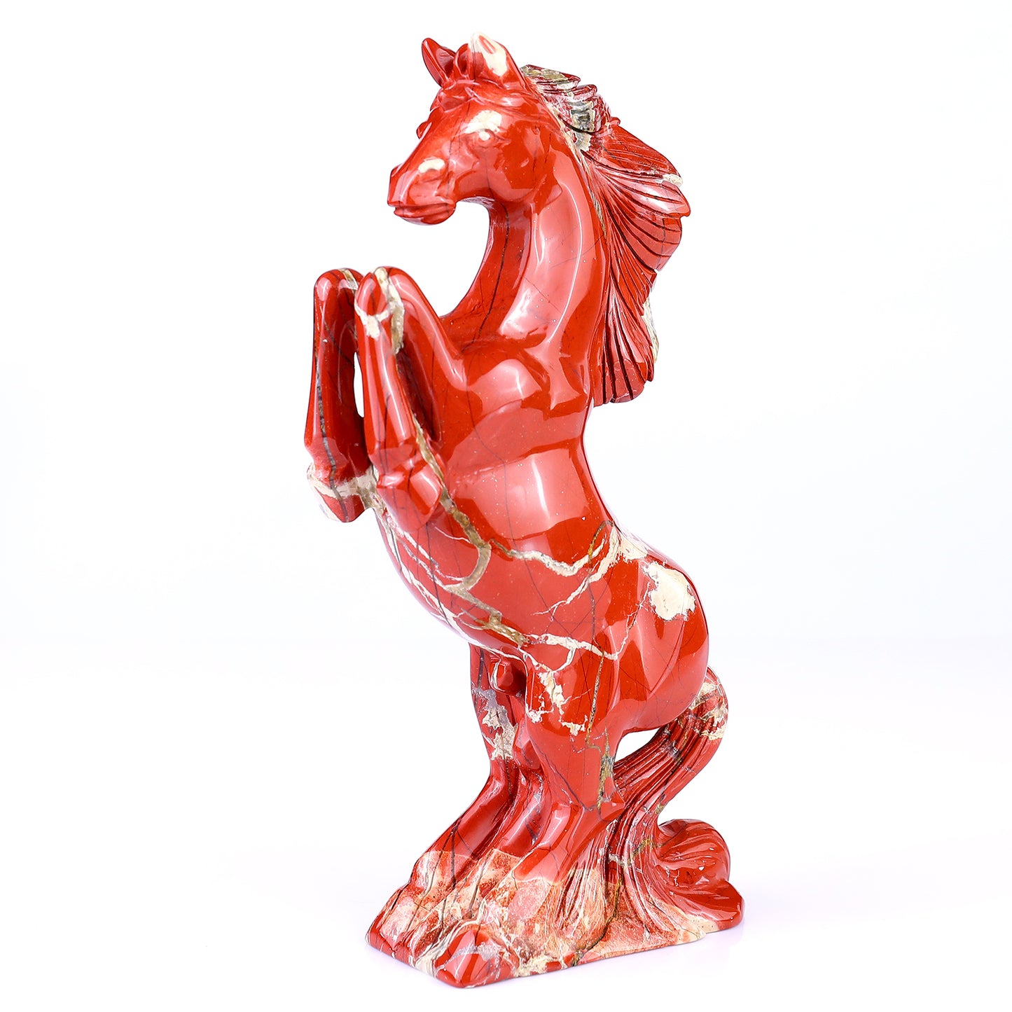 7.9" Red Jasper Hand Carved Crystal Horse Sculpture Crystallumi