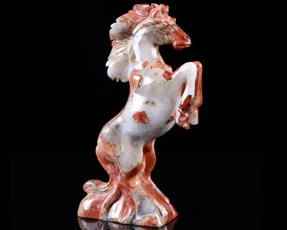 7.9" Red Jasper Hand Carved Crystal Horse Sculpture Crystallumi