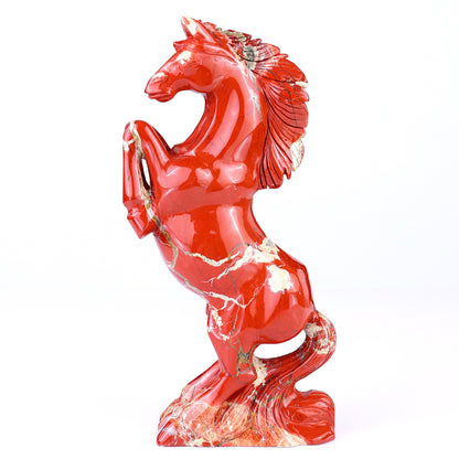 7.9" Red Jasper Hand Carved Crystal Horse Sculpture Crystallumi