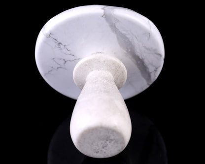 70mm Howlite Hand Carved Crystal Mushroom Sculpture Crystallumi