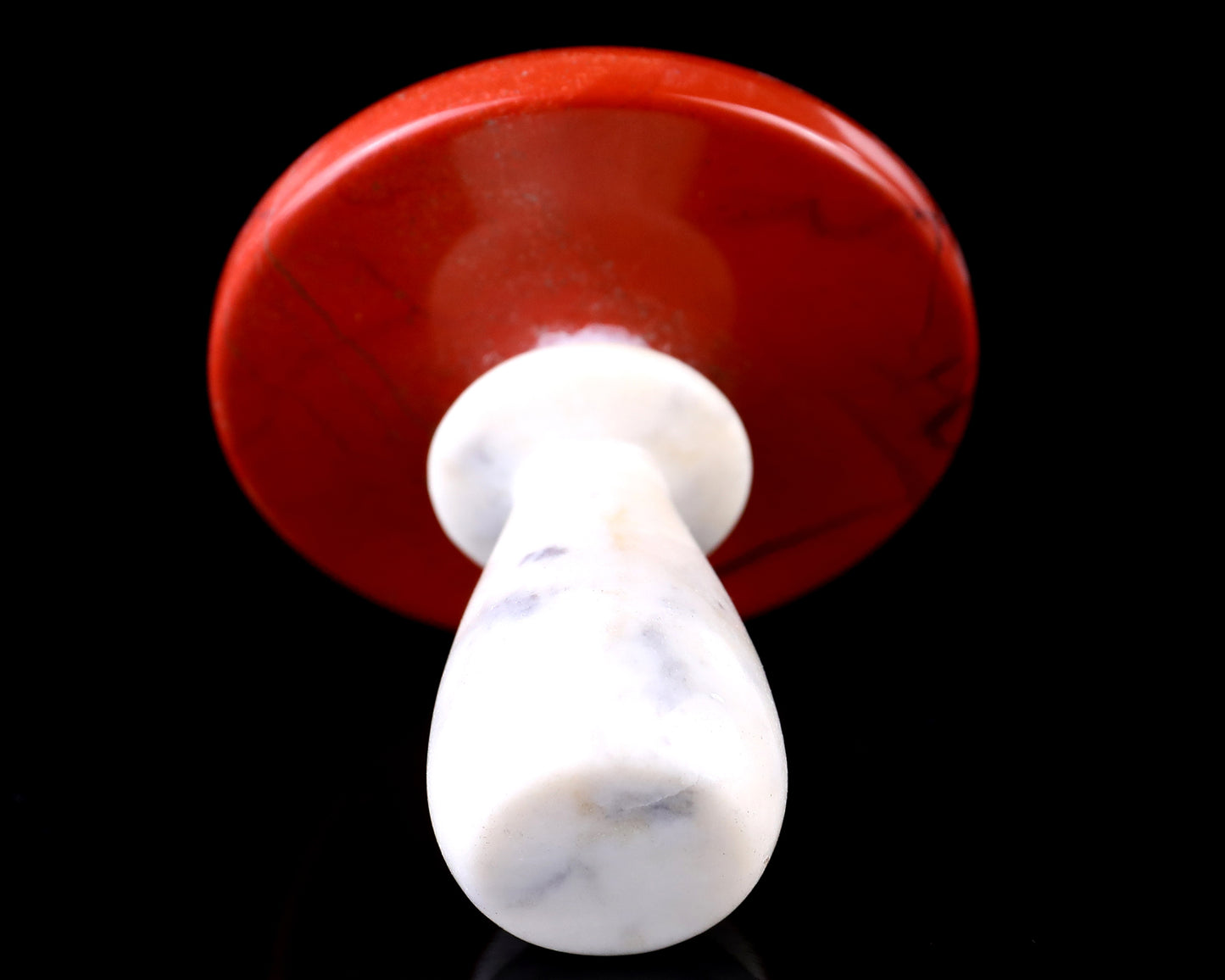 70mm Red Jasper Hand Carved Crystal Mushroom Sculpture Crystallumi