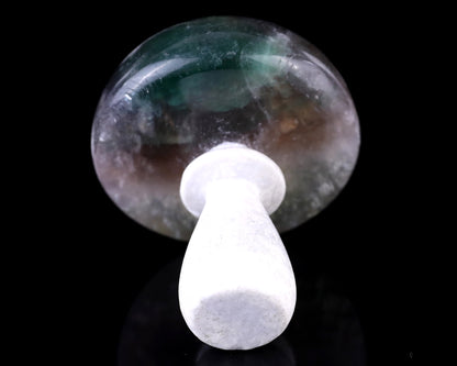 77mm Fluorite Hand Carved Crystal Mushroom Sculpture Crystallumi