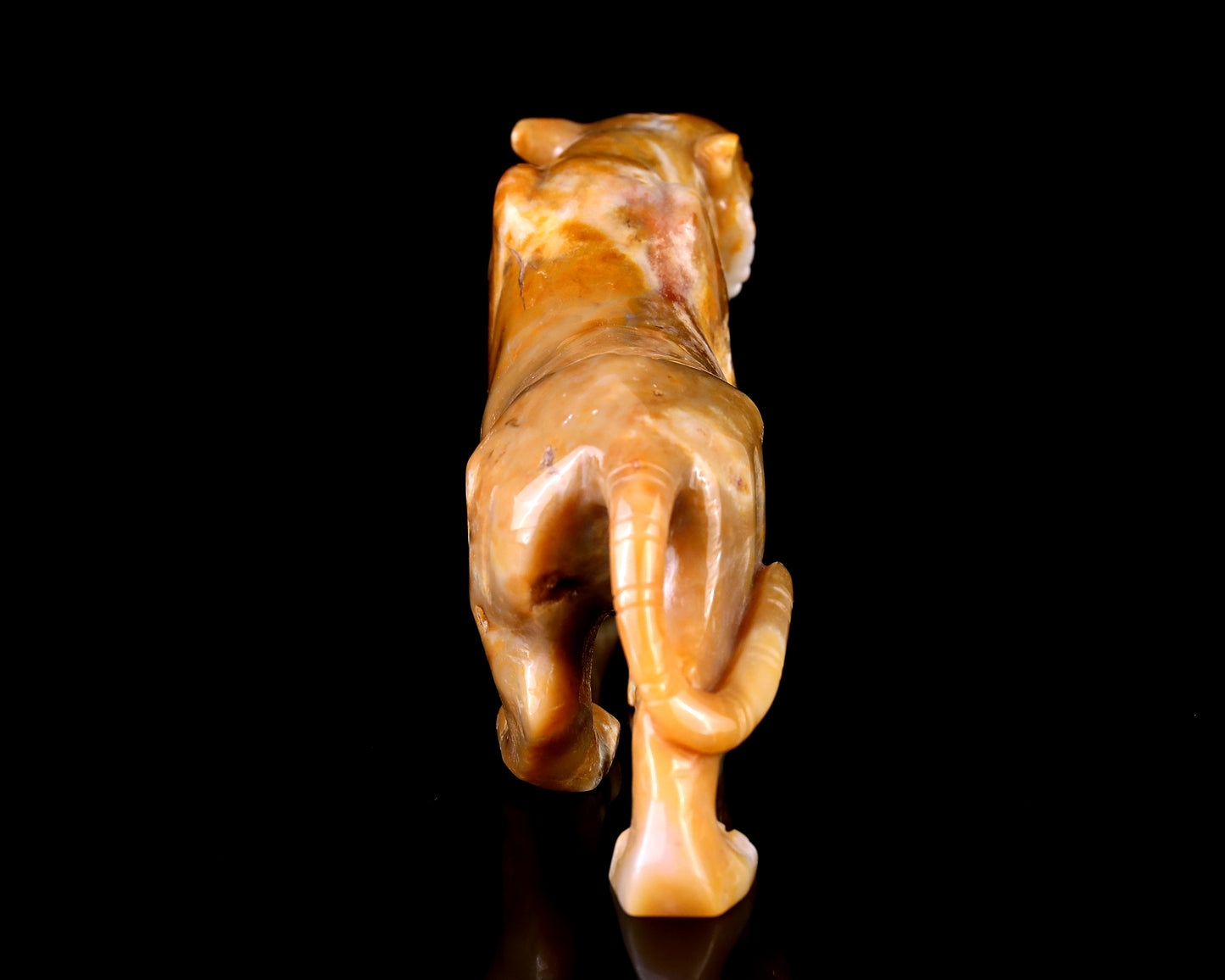 8.1" Chalcedony Hand Carved Crystal Tiger Sculpture Crystallumi