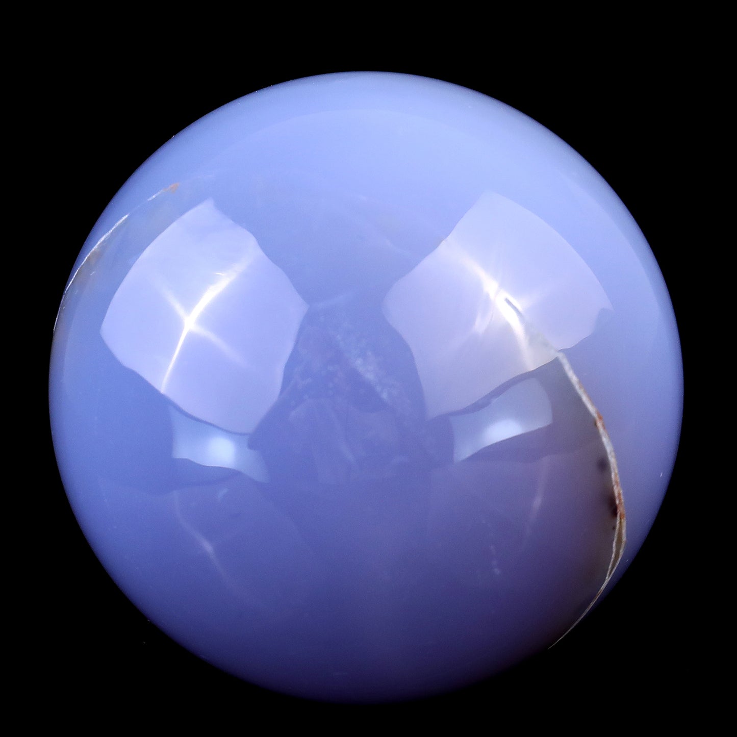 80mm Blue Chalcedony Hand Carved Crystal Sphere Crystallumi