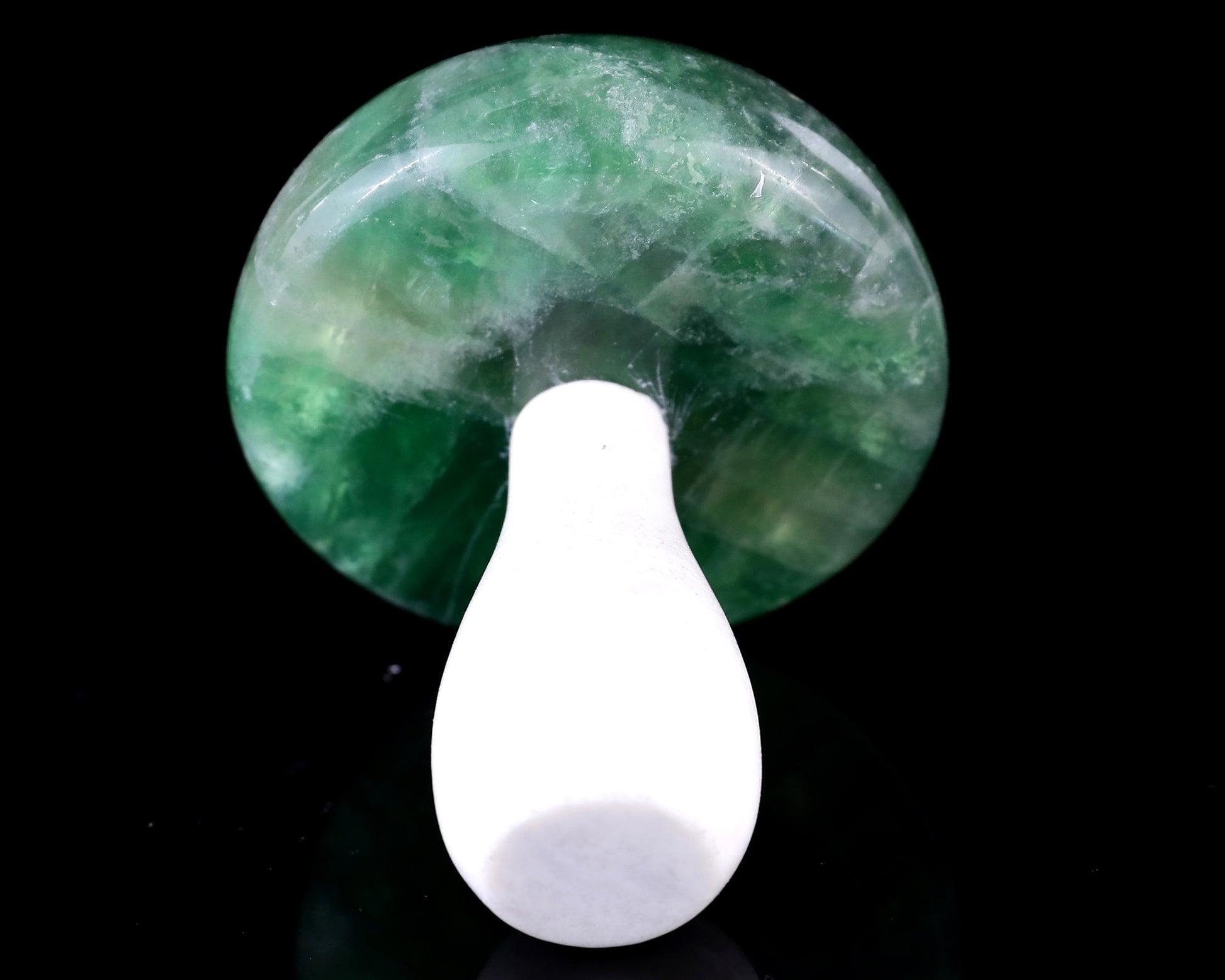 80mm Fluorite Hand Carved Crystal Mushroom Sculpture Crystallumi