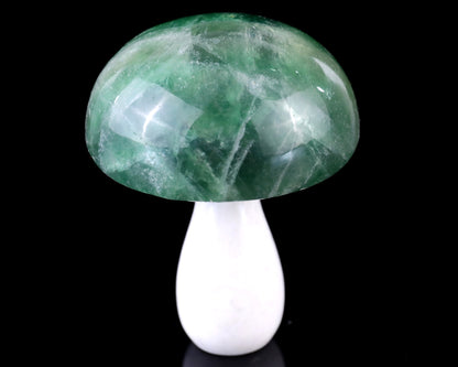 80mm Fluorite Hand Carved Crystal Mushroom Sculpture Crystallumi