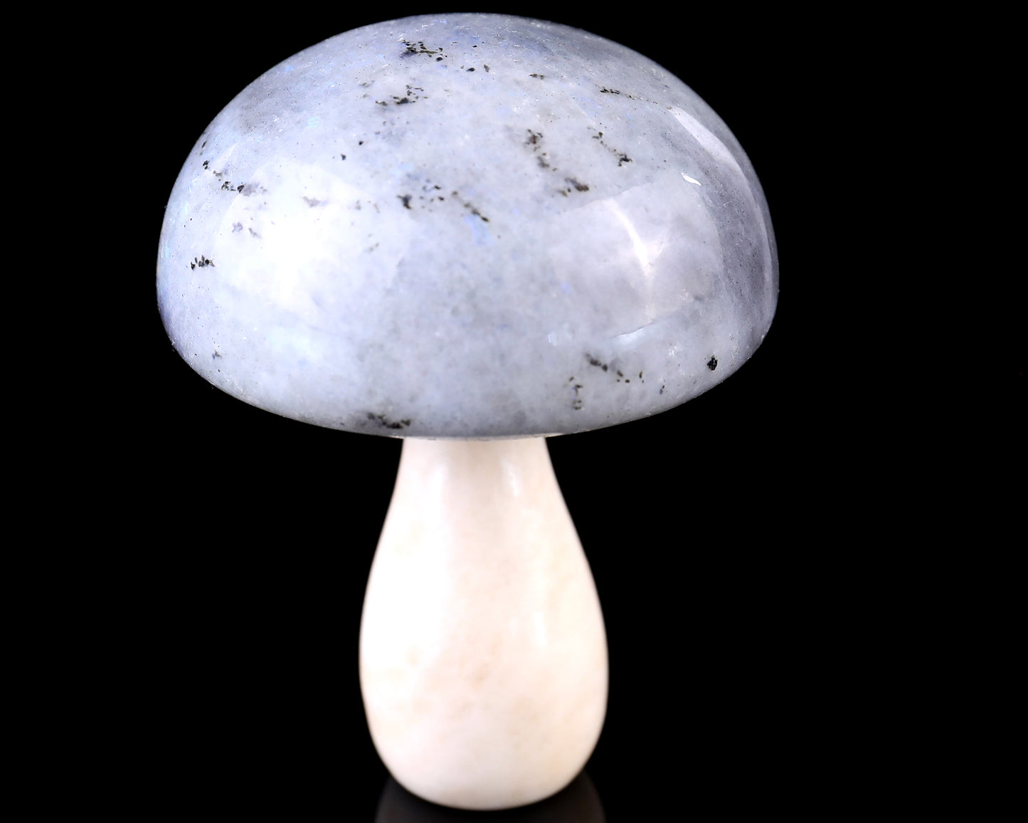 80mm Labradorite Hand Carved Crystal Mushroom Sculpture Crystallumi