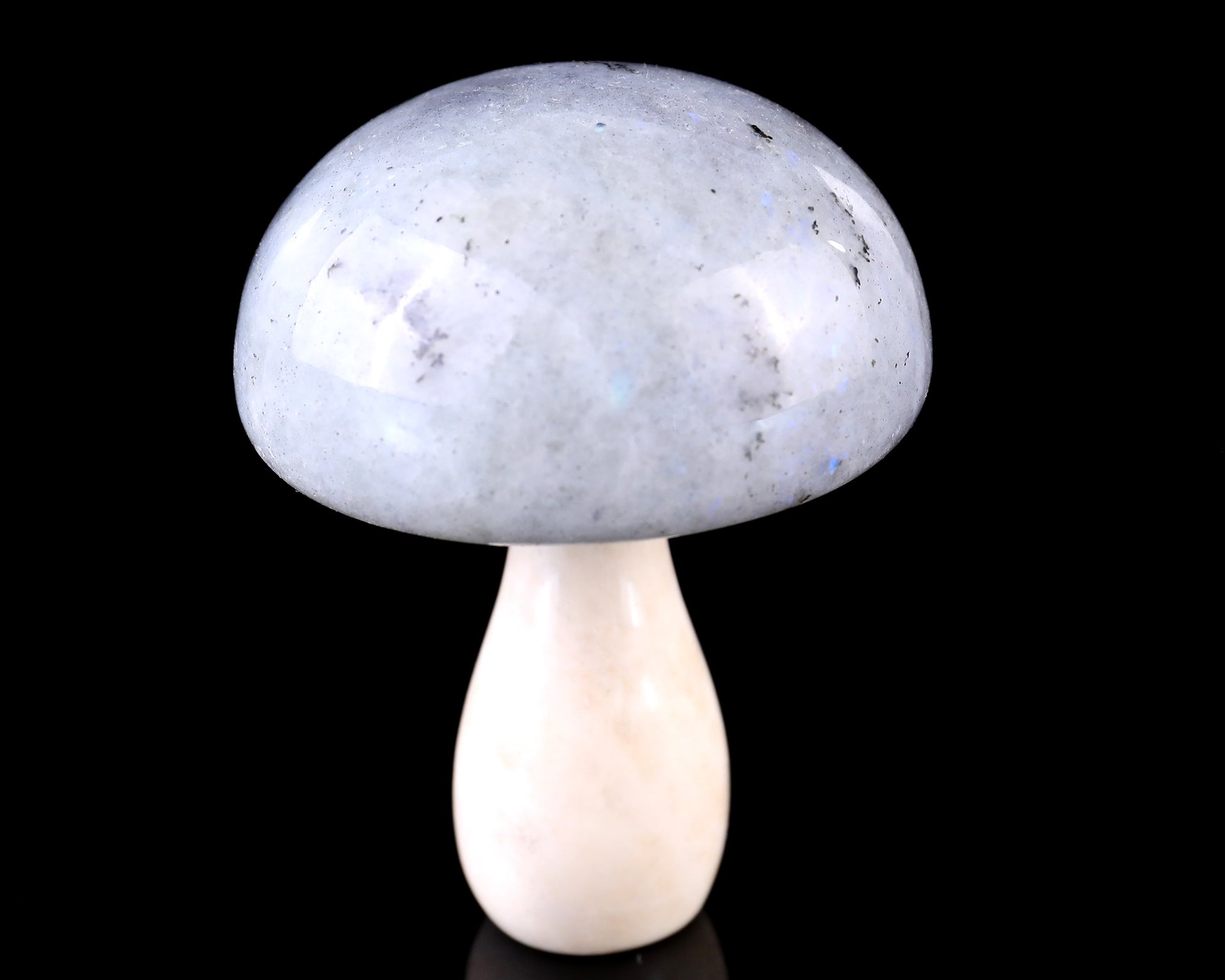 80mm Labradorite Hand Carved Crystal Mushroom Sculpture Crystallumi