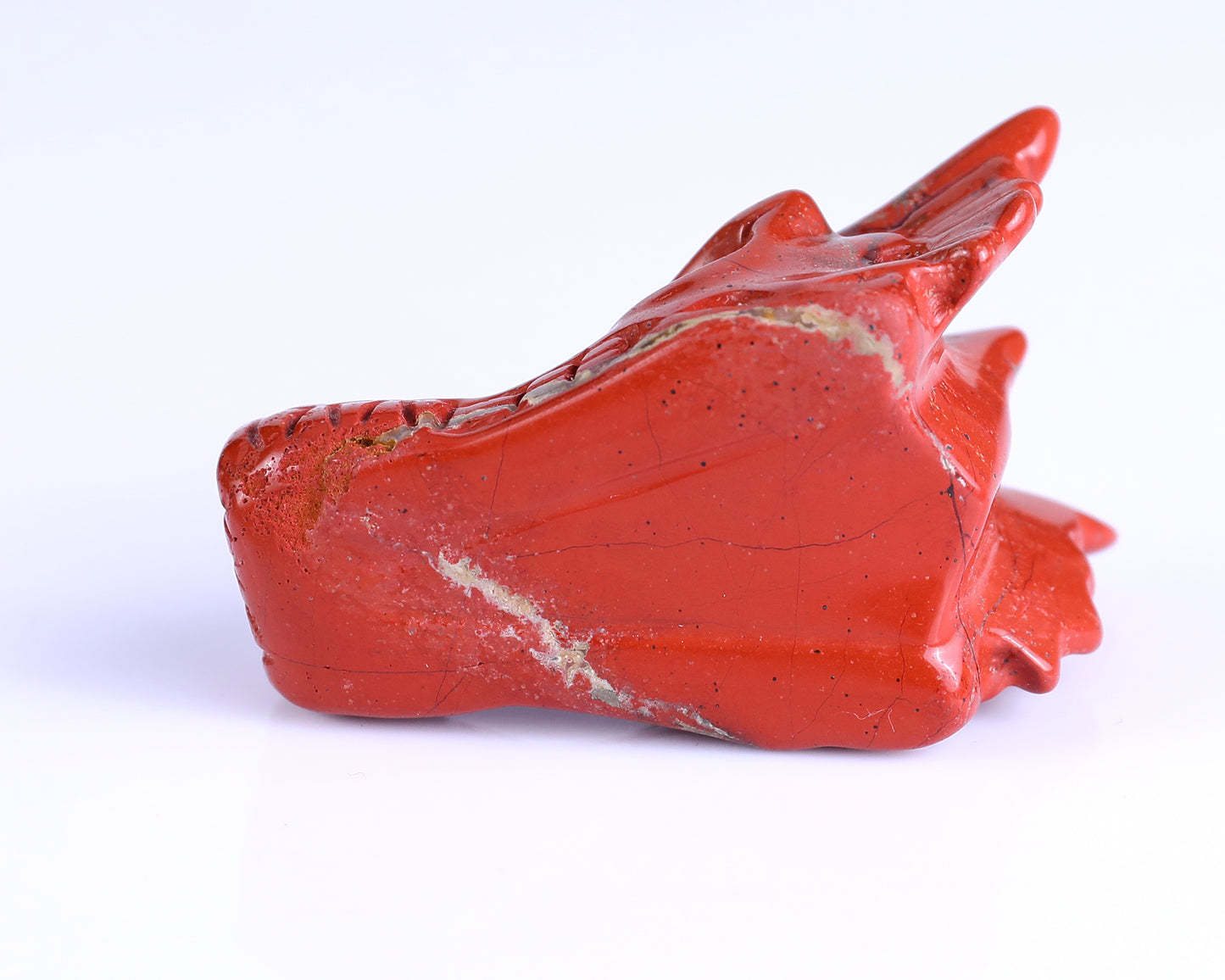 2.5" Red Jasper Hand Carved Crystal Dragon Skull Sculpture