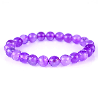 8mm Dream Amethyst Hand Carved Crystal Bracelet Crystallumi