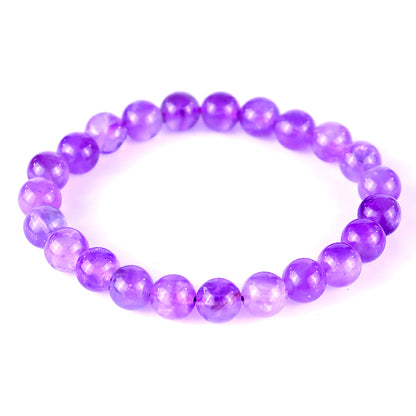 8mm Dream Amethyst Hand Carved Crystal Bracelet Crystallumi