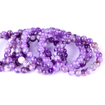 8mm Dream Amethyst Hand Carved Crystal Bracelet Crystallumi