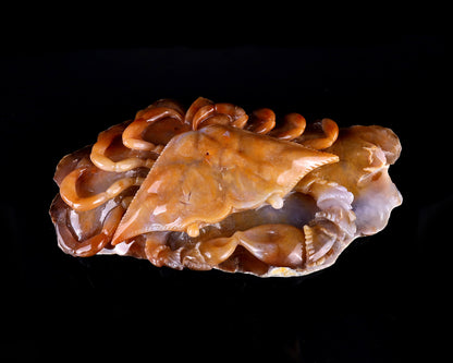 9.4" Chalcedony Hand Carved Crystal Crab Sculpture Crystallumi