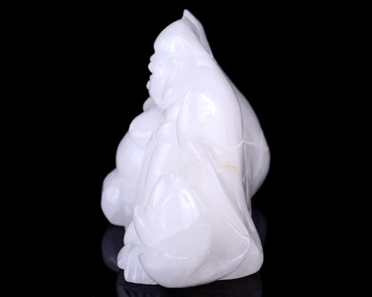 9.8" Angolan Quartz Hand Carved Crystal Buddha Sculpture Crystallumi