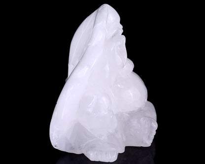 9.8" Angolan Quartz Hand Carved Crystal Buddha Sculpture Crystallumi