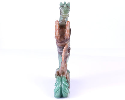 Amazing 10.2" Green Aventurine Hand Carved Crystal Horse Head and Fishtail Sculpture Crystallumi