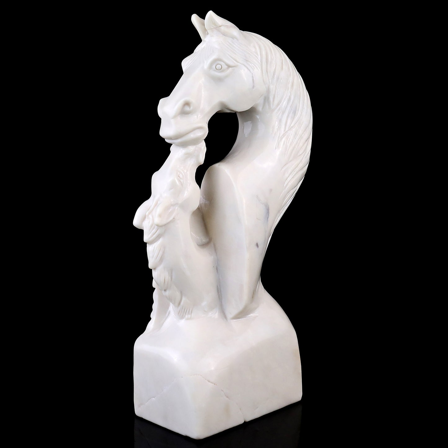 Amazing 10.2" White Jade Hand Carved Crystal Horse Sculpture Crystallumi