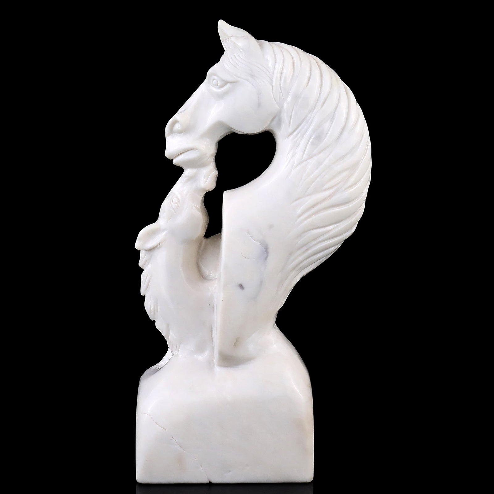 Amazing 10.2" White Jade Hand Carved Crystal Horse Sculpture Crystallumi