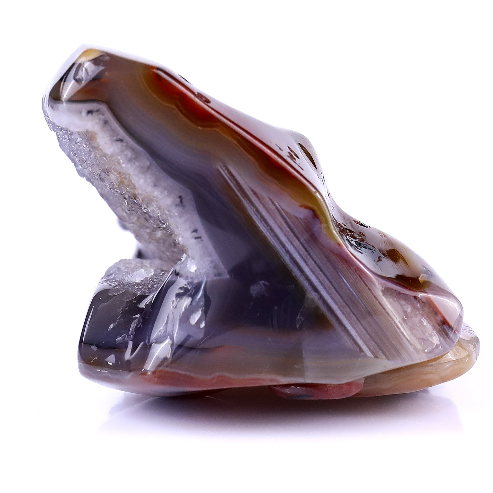 Amazing 4.8" Red Geode Agate Hand Carved Crystal Tiger Sculpture Crystallumi