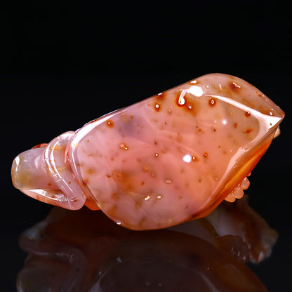 Amazing 5.6" Red Geode Agate Hand Carved Crystal Tiger Sculpture Crystallumi