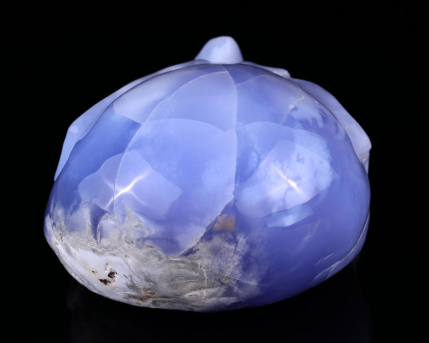 Amazing 6.1" Blue Chalcedony Hand Carved Crystal Skull Sculpture Crystallumi