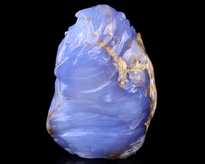 Amazing 6.7" Blue Chalcedony Hand Carved Crystal Lion Head Sculpture Crystallumi