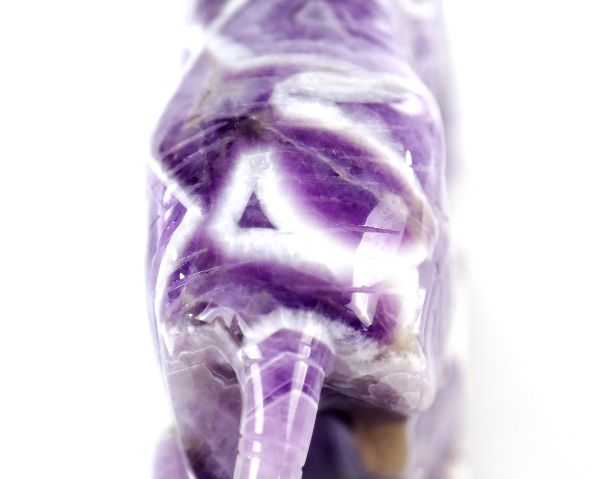 Amazing 8.9" Dream Amethyst Hand Carved Crystal Tiger Sculpture Crystallumi