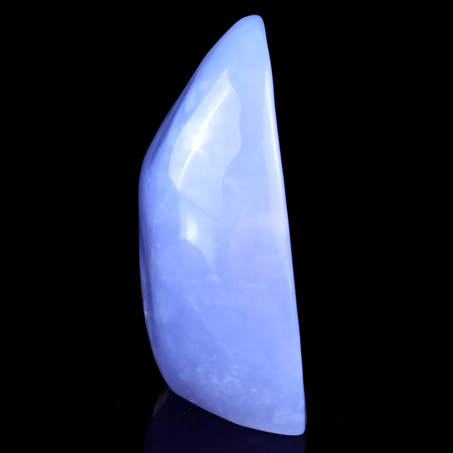 Amazing Gemstone 3.6" Blue Chalcedony Hand Carved Crystal Kwan-yin Sculpture Crystallumi