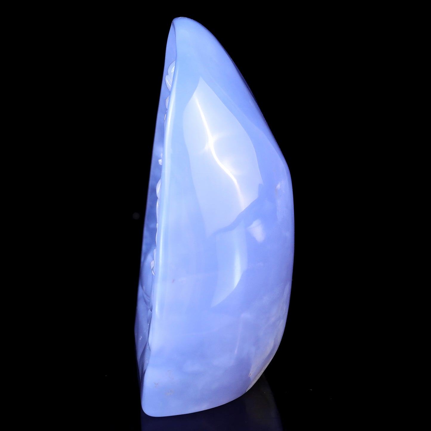 Amazing Gemstone 3.6" Blue Chalcedony Hand Carved Crystal Kwan-yin Sculpture Crystallumi