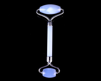 Blue Chalcedony Hand Carved Crystal Massage Tool Sets Crystallumi