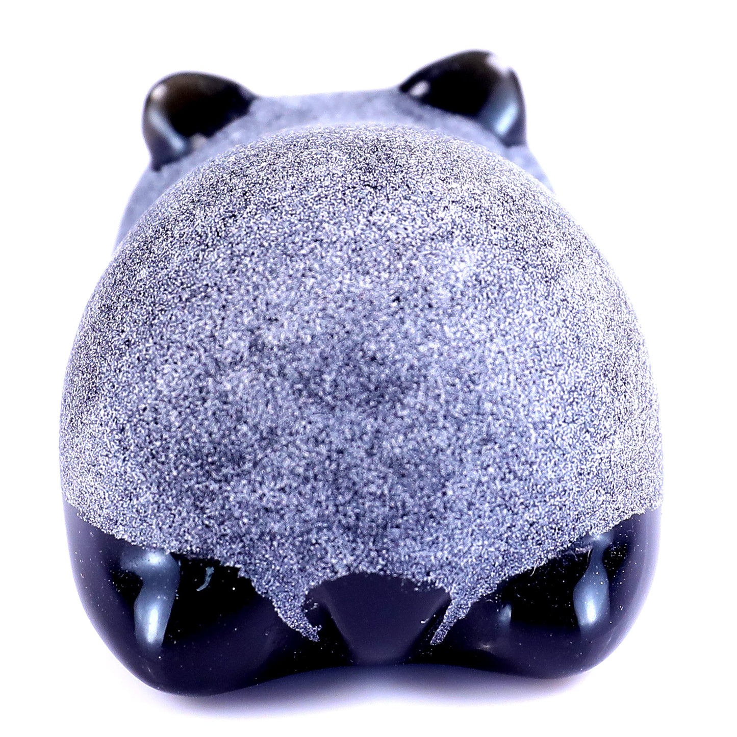 Cute 1.9" Black Obsidian Hand Carved Crystal Panda Sculpture Crystallumi