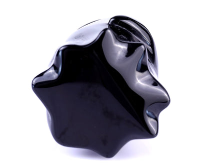 Cute 3.0" Black Obsidian Hand Carved Crystal Ghost Sculpture,Halloween Gift Crystallumi