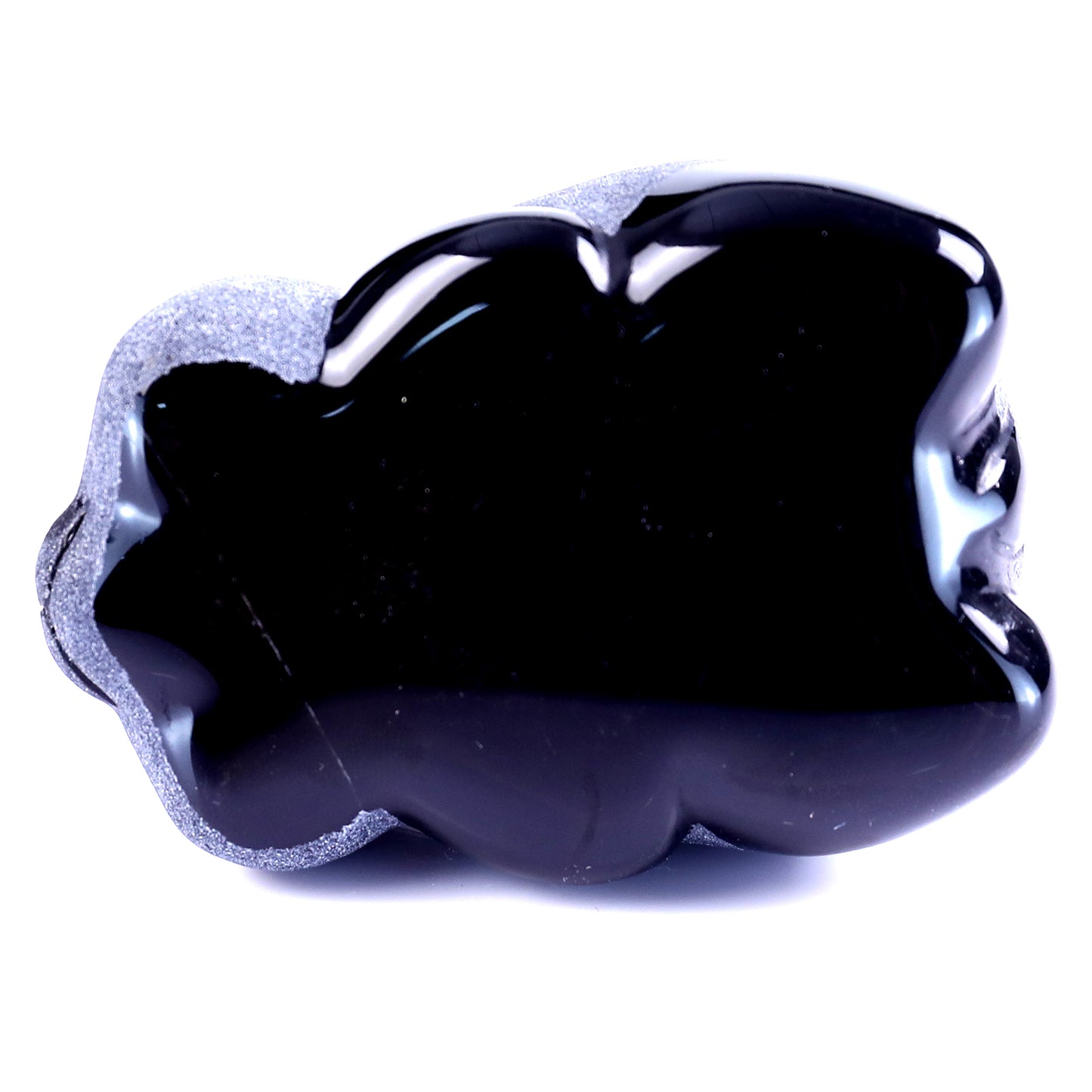 Cute 3.0" Black Obsidian Hand Carved Crystal Panda Sculpture Crystallumi