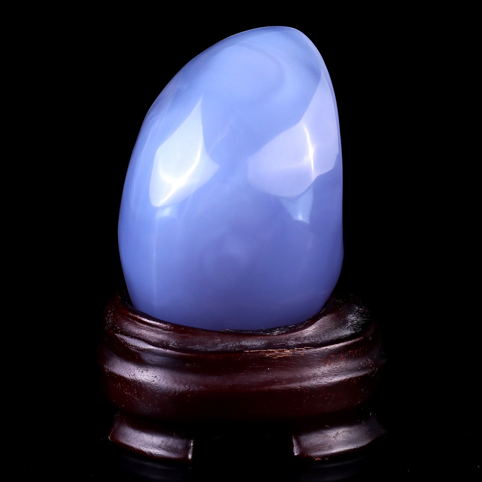 Gemstone 3.2" Blue Chalcedony Hand Carved Crystal Kwan-yin Sculpture Crystallumi