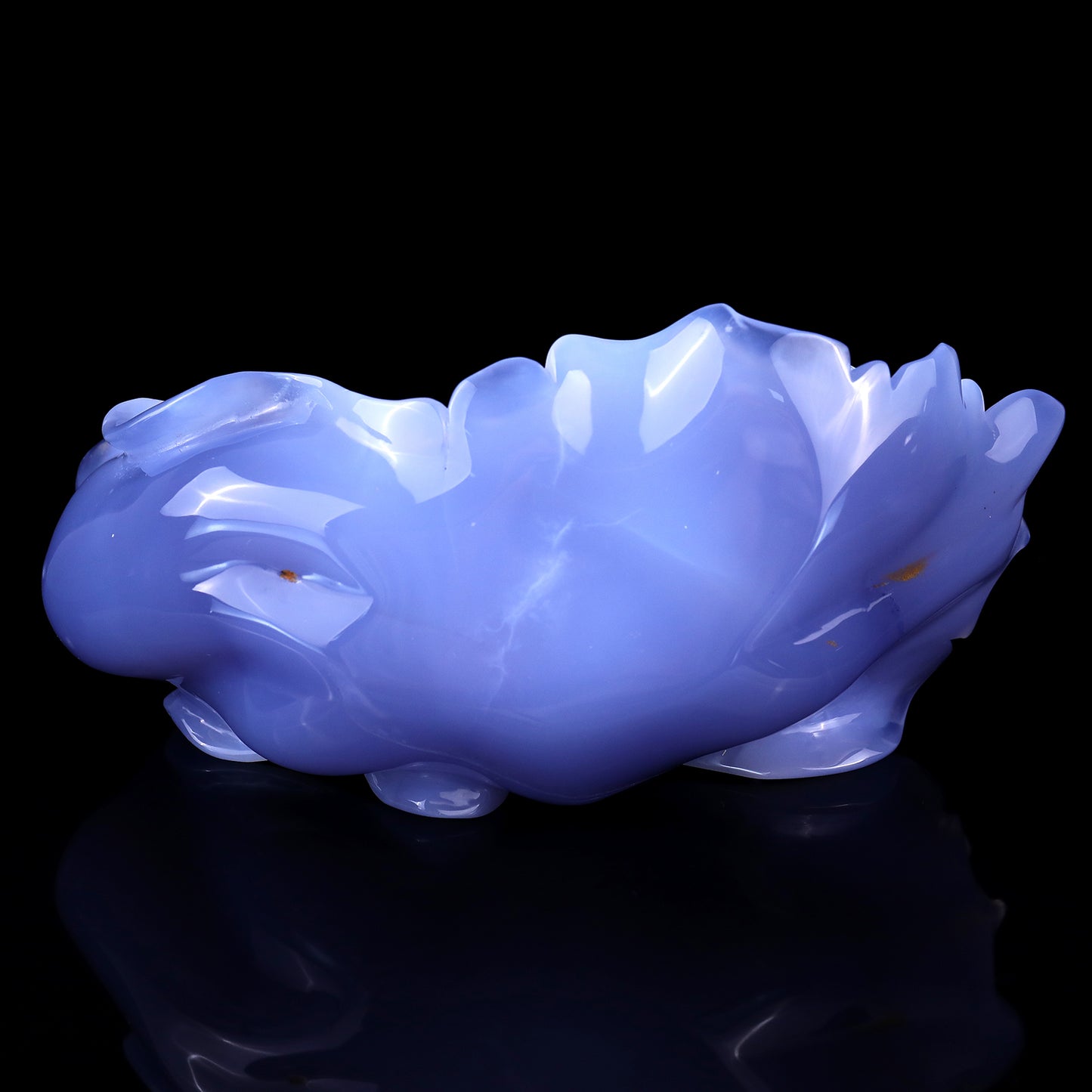 Gemstone 8.7" Blue Chalcedony Hand Carved Crystal Buddha Sculpture Crystallumi