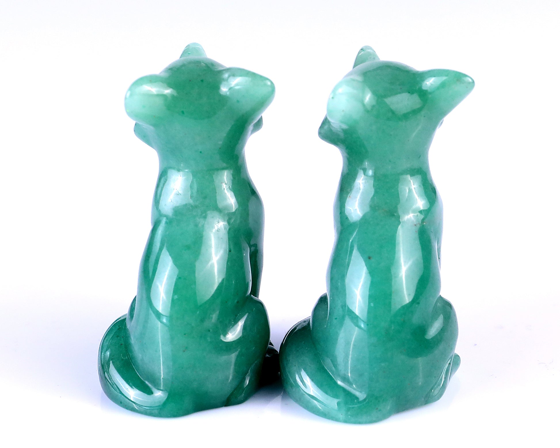 Natural Green Aventurine Hand Carved Crystal Fox Sculpture Crystallumi