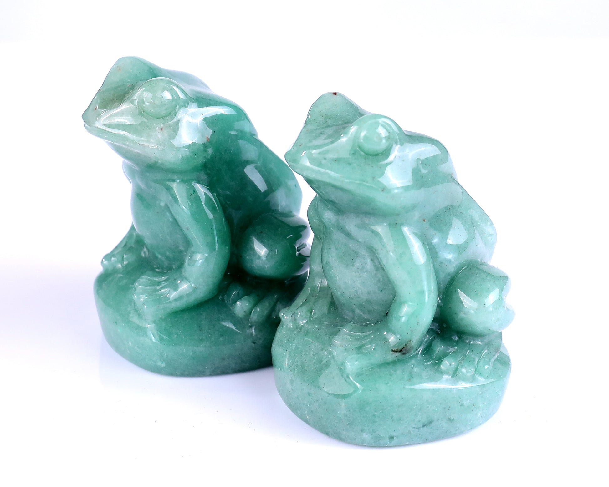 Natural Green Aventurine Hand Carved Crystal Frog Sculpture Crystallumi