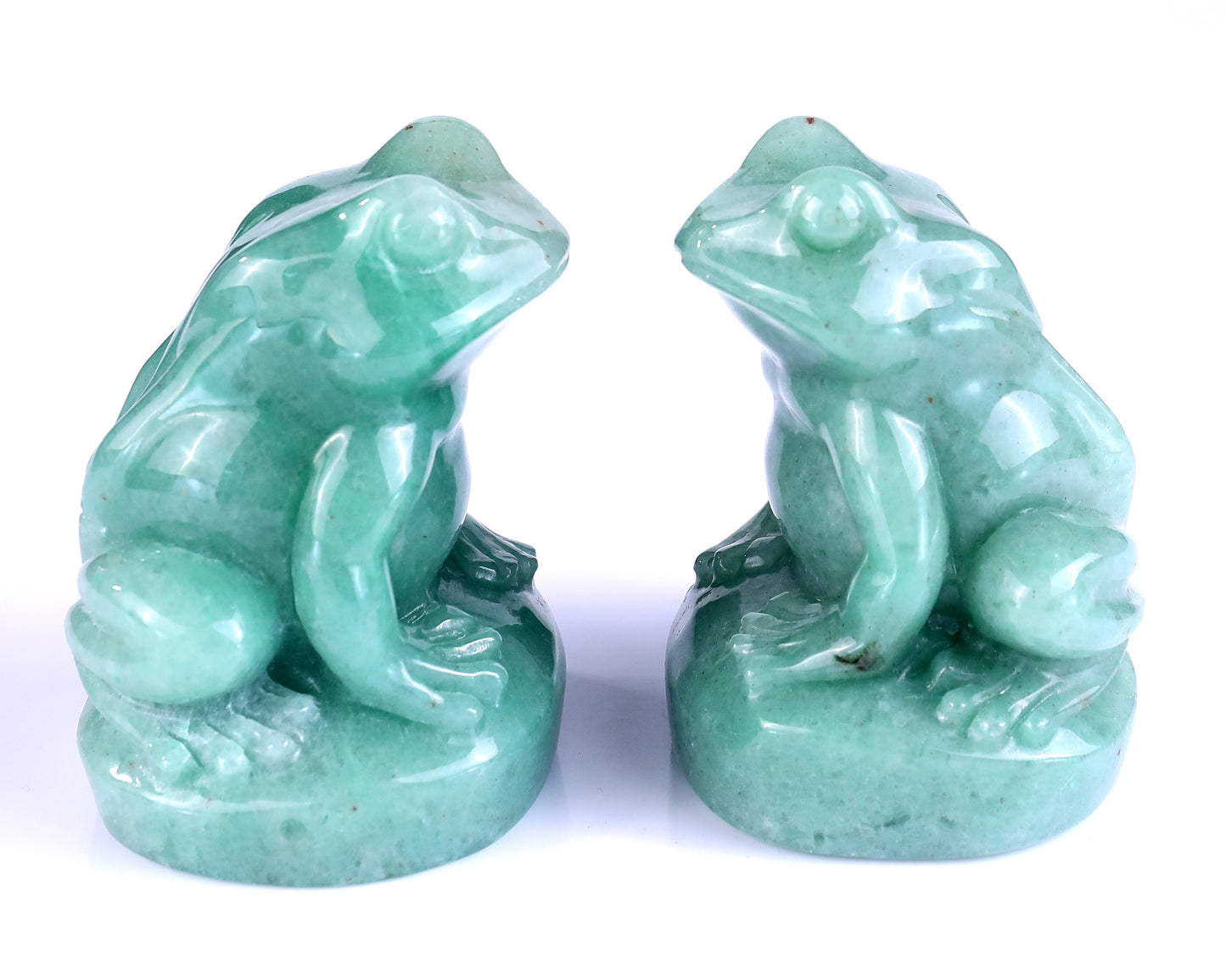 Natural Green Aventurine Hand Carved Crystal Frog Sculpture Crystallumi