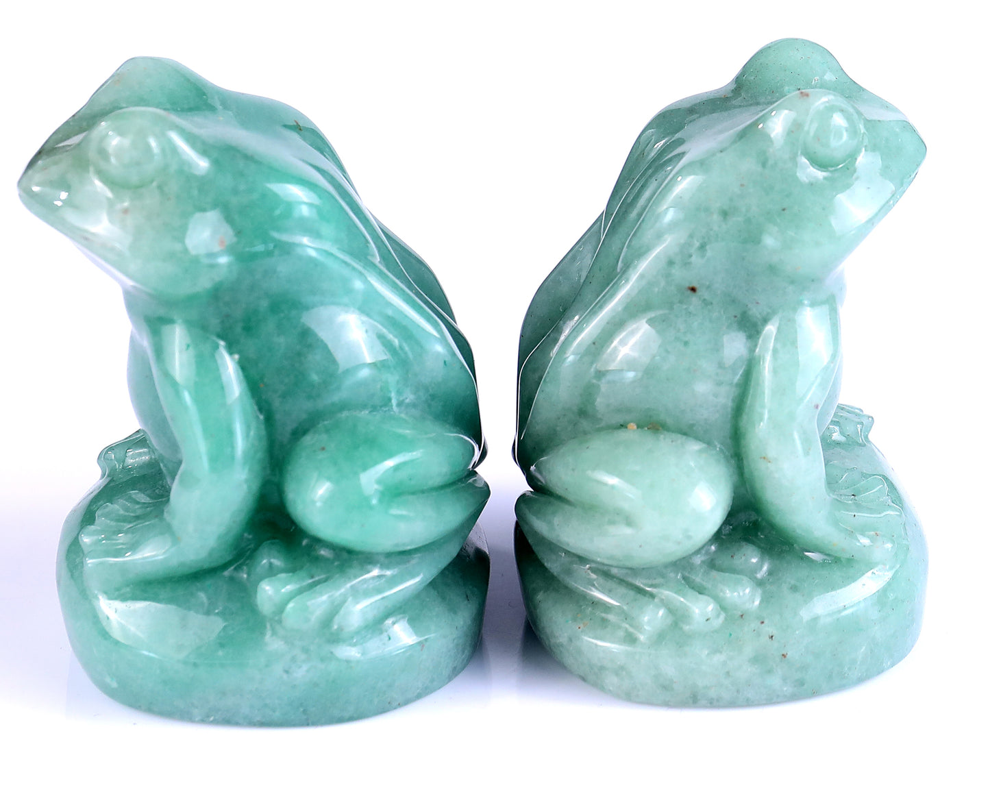 Natural Green Aventurine Hand Carved Crystal Frog Sculpture Crystallumi