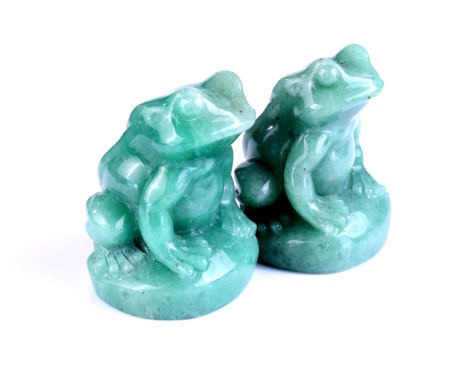 Natural Green Aventurine Hand Carved Crystal Frog Sculpture Crystallumi