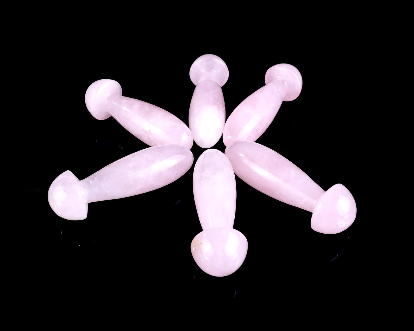 Natural Rose Quartz Hand Carved Crystal Massage Tool Crystallumi