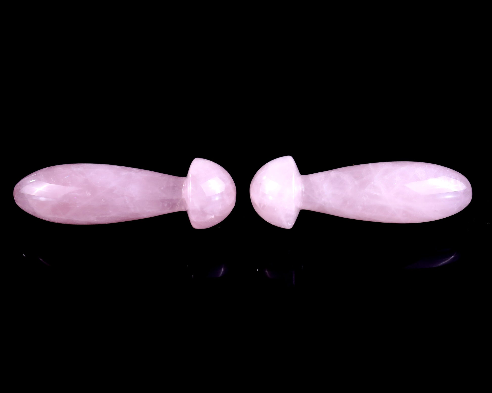 Natural Rose Quartz Hand Carved Crystal Massage Tool Crystallumi