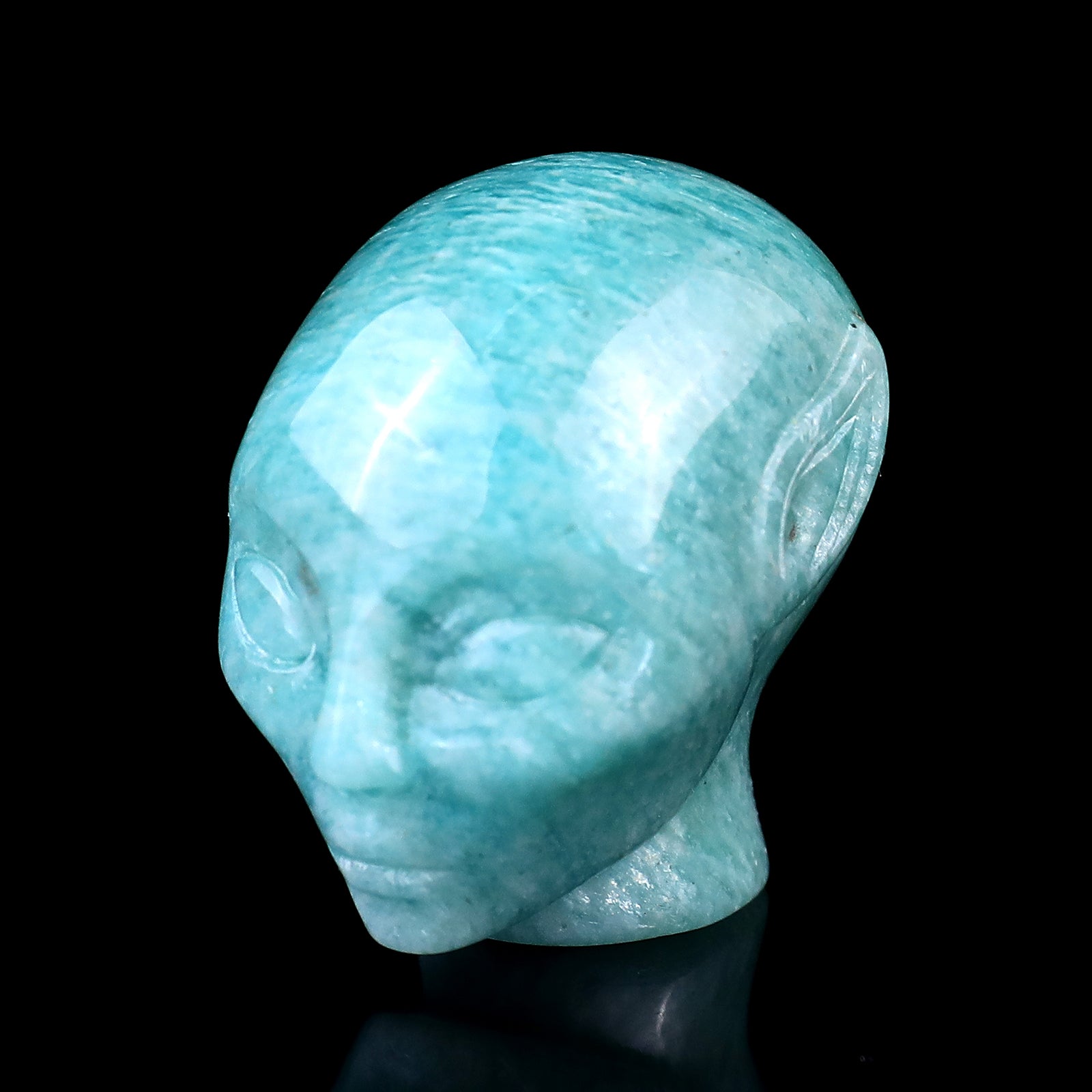 Nice 1.5" Amazonite Hand Carved Crystal Elf Alien Sculpture Crystallumi