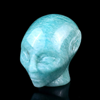 Nice 1.5" Amazonite Hand Carved Crystal Elf Alien Sculpture Crystallumi