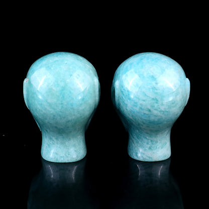 Nice 1.5" Amazonite Hand Carved Crystal Elf Alien Sculpture Crystallumi