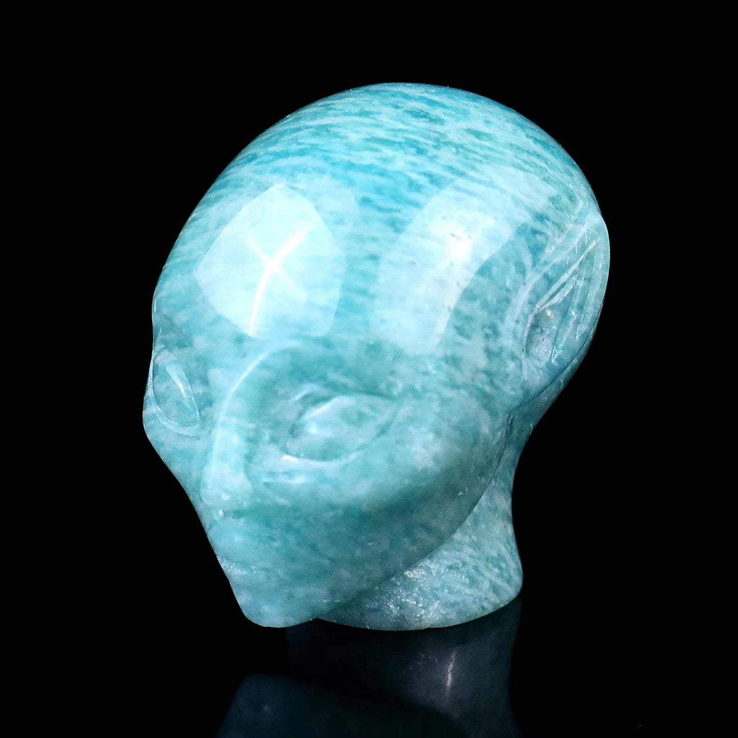 Nice 1.5" Amazonite Hand Carved Crystal Elf Alien Sculpture Crystallumi