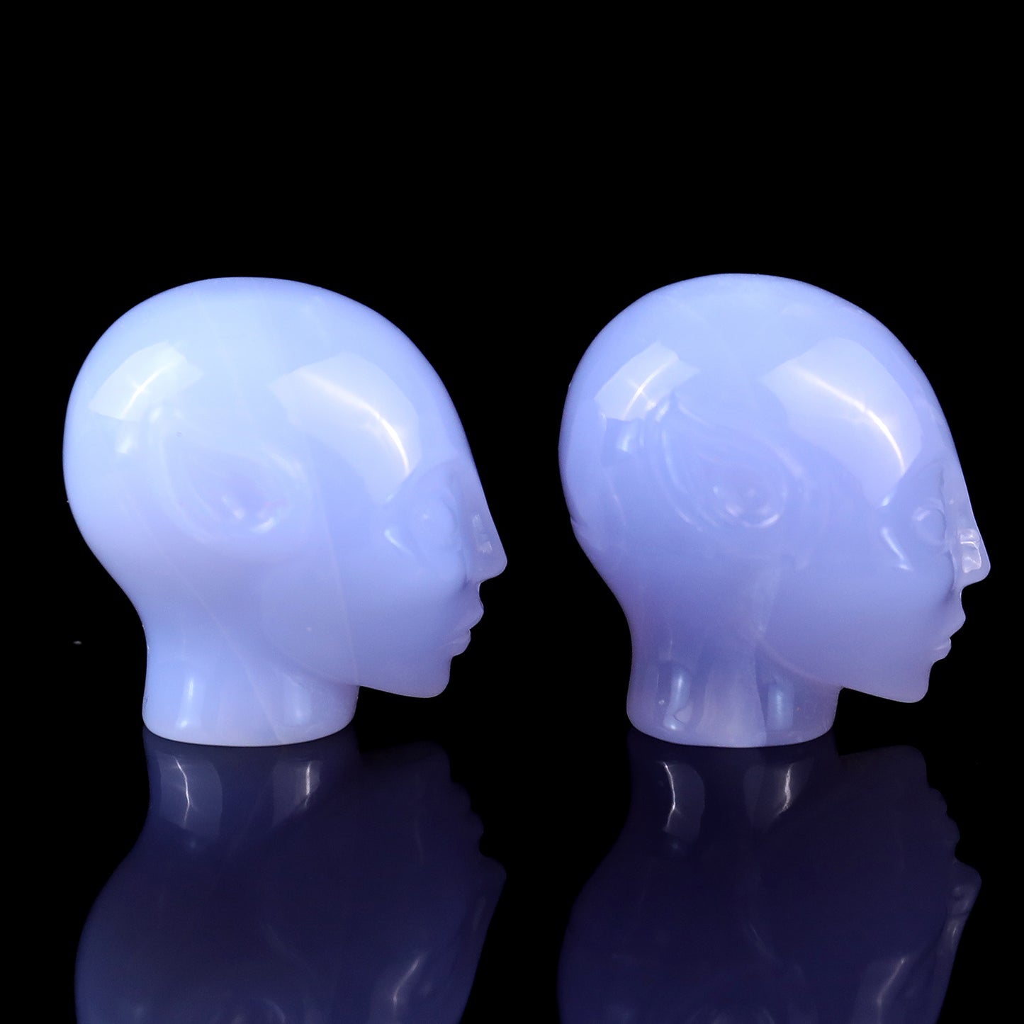 Nice 1.5" Blue Chalcedony Hand Carved Crystal Elf Alien Sculpture Crystallumi