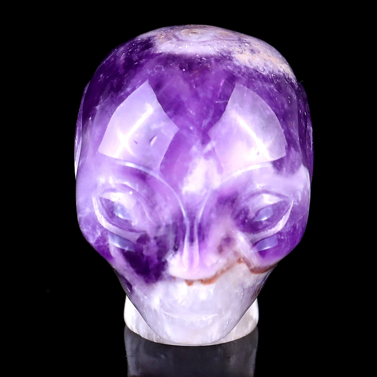 Nice 1.5" Dream Amethyst Hand Carved Crystal Elf Alien Sculpture Crystallumi